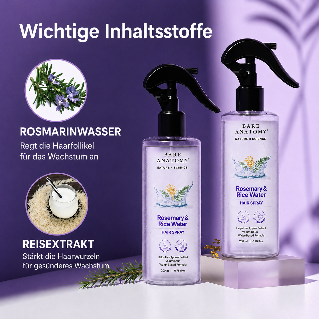 Rosemary & Rice Water Hair Spray