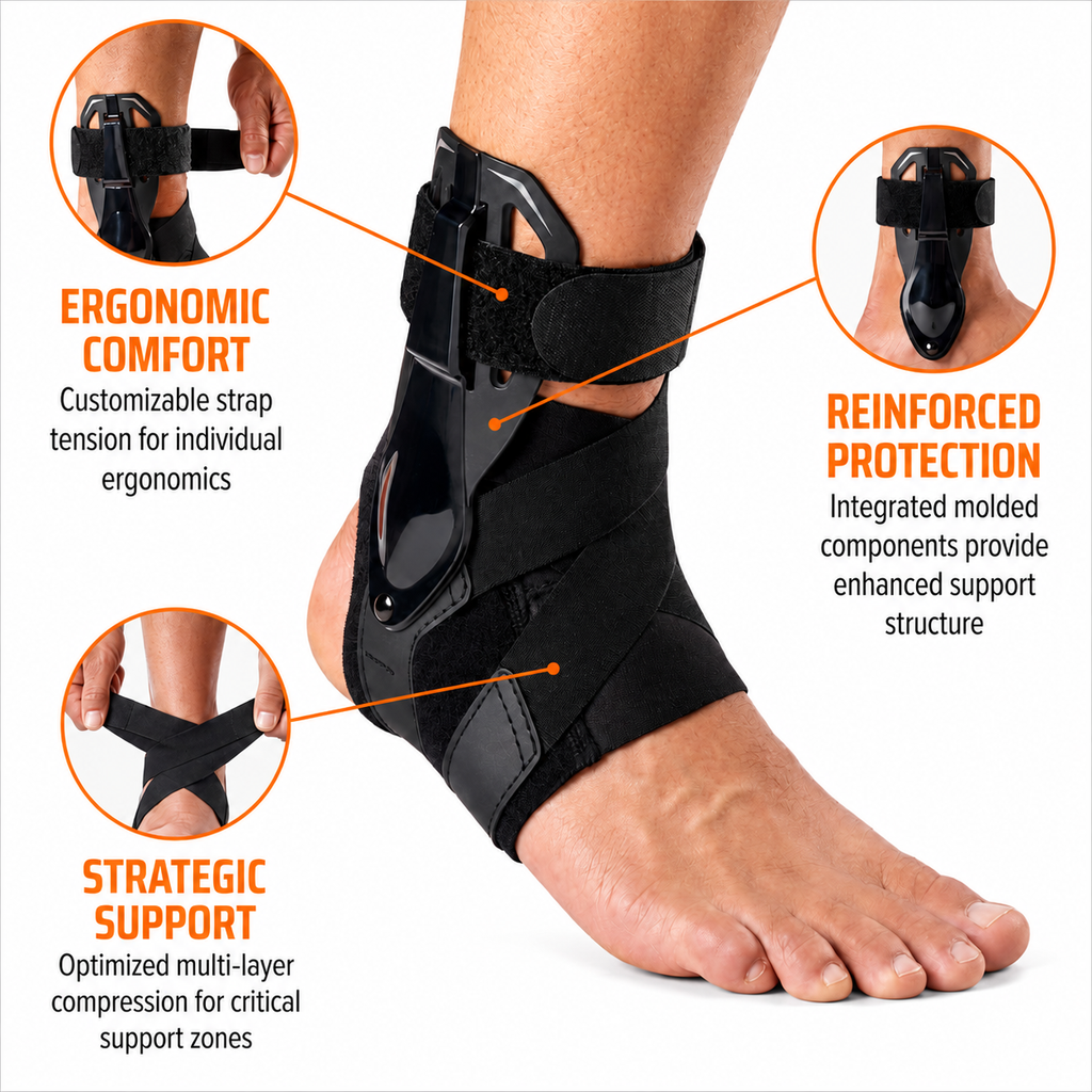 Ankle Brace for Sprained Ankle – Ankle Support for Plantar Fasciitis, Achilles Tendonitis & Ankle Relief | Compression Sleeve Wrap for Women & Men
