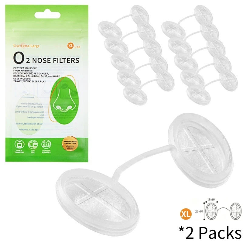 20 Pcs Disposable Nasal Filters Invisible Nose Plugs Allergy Relief Breathable Comfort Fit Multi Hypoallergenic Soft Material