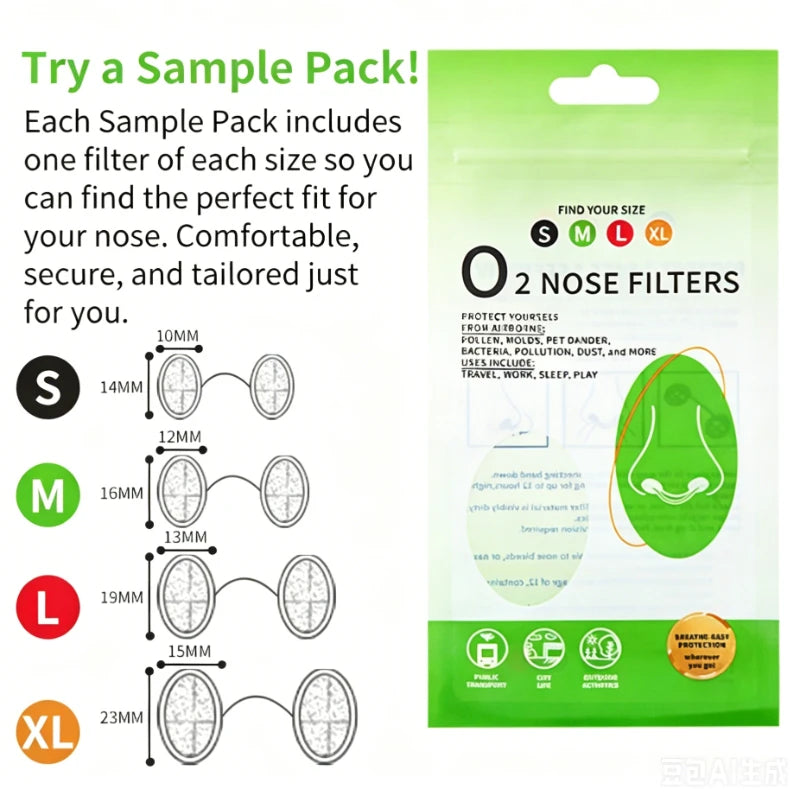 20 Pcs Disposable Nasal Filters Invisible Nose Plugs Allergy Relief Breathable Comfort Fit Multi Hypoallergenic Soft Material