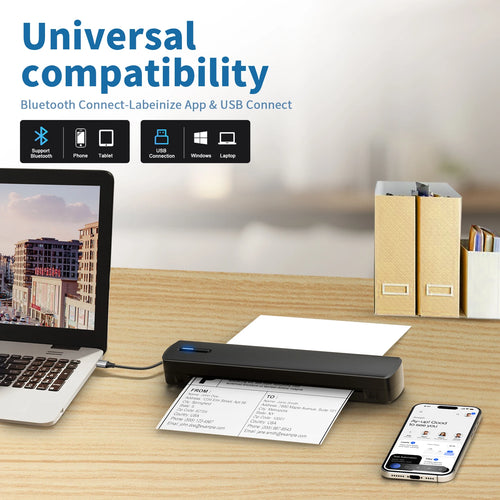 Portable Wireless Inkless Photo Printer Instant Bluetooth Mobile Printer for Phone 48 Hour Battery No Ink Needed for iOS and Android