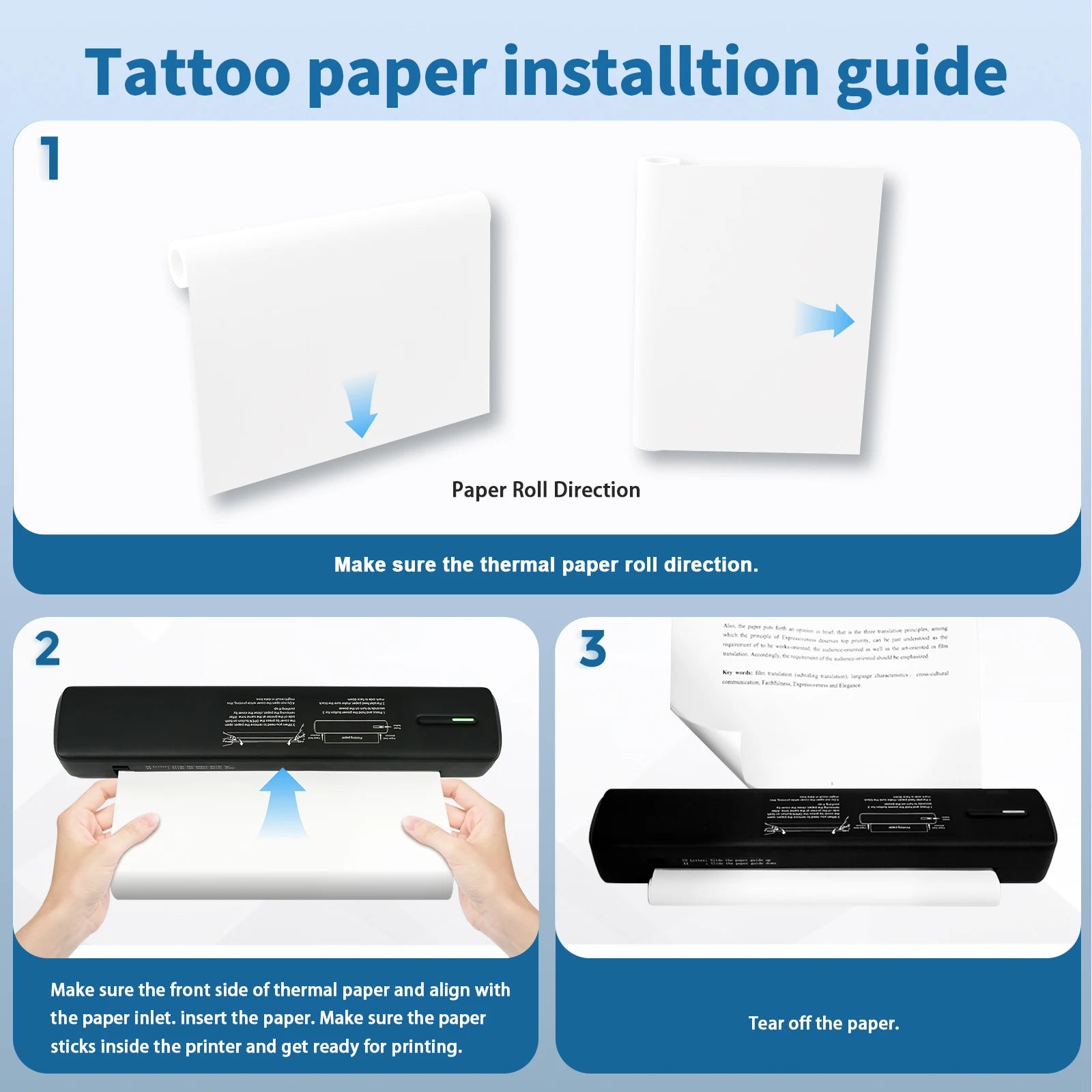 Portable Wireless Inkless Photo Printer Instant Bluetooth Mobile Printer for Phone 48 Hour Battery No Ink Needed for iOS and Android