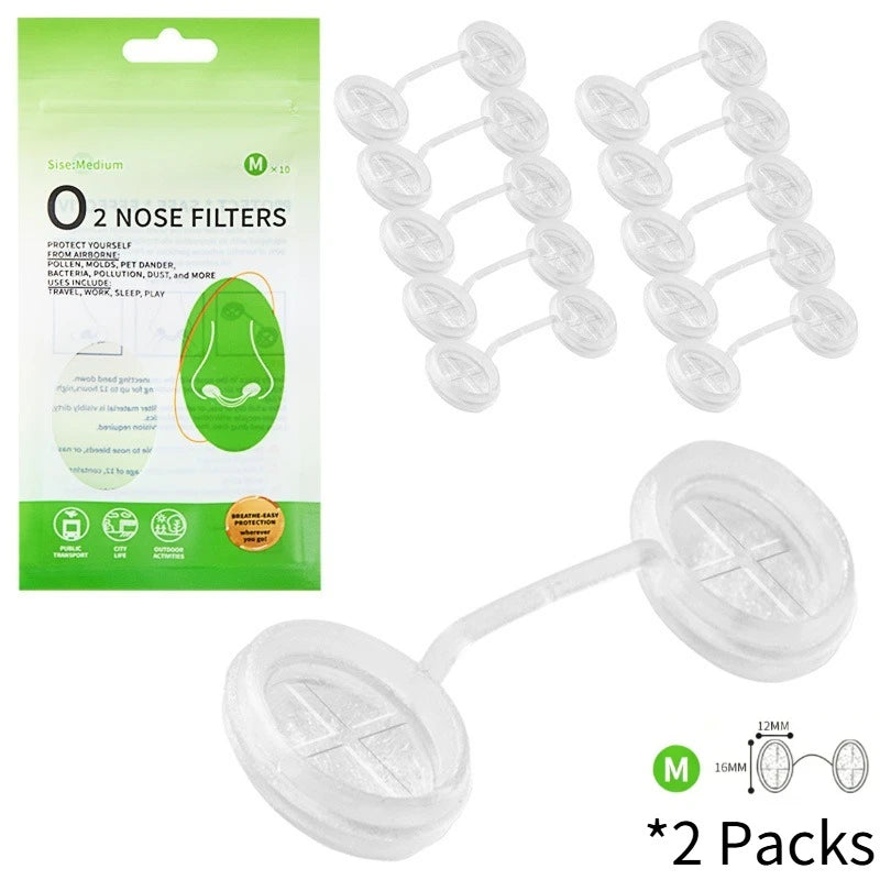 20 Pcs Disposable Nasal Filters Invisible Nose Plugs Allergy Relief Breathable Comfort Fit Multi Hypoallergenic Soft Material